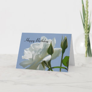 Cartão White Rose - Happy Birthday