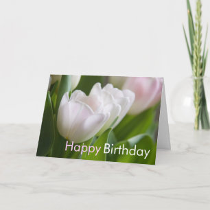 Cartão White Tulips • Birthday Greeting Card