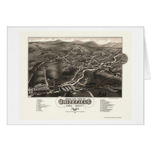 Cartão Whitefield, mapa panorâmico do NH - 1883