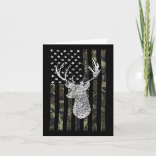 Cartão Whitetail Buck Deer Caçando A Camuflagem Americana
