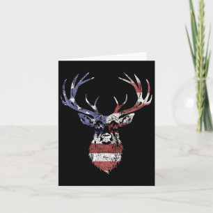 Cartão Whitetail Buck Deer Hunting American Flag