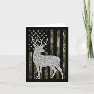 Cartão Whitetail Buck Deer Hunting Camouflage Bandeira Us