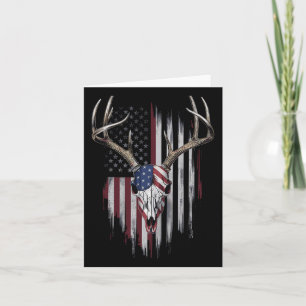 Cartão Whitetail Deer Hunter American Flag Usa Design Buc