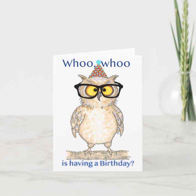 Cartão Whoo Happy Birthday Owl (Frente)