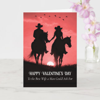 Cartão Wife Cute Happy Valentines Day Country Western