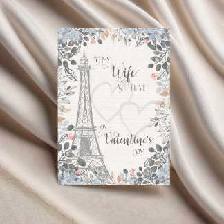 Cartão Wife Romantic Valentines Day Eiffel Tower