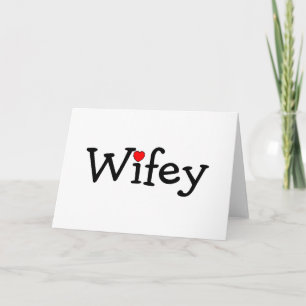 Cartão Wifey com Coração Vermelho
