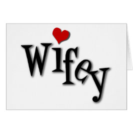Cartão Wifey Com Coração Vermelho Funky
