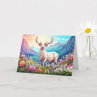 Cartão Wild Deer Design Happy Birthday