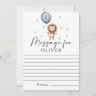 Cartão Wild One Lion Ballon Primeira Mensagem De Aniversá
