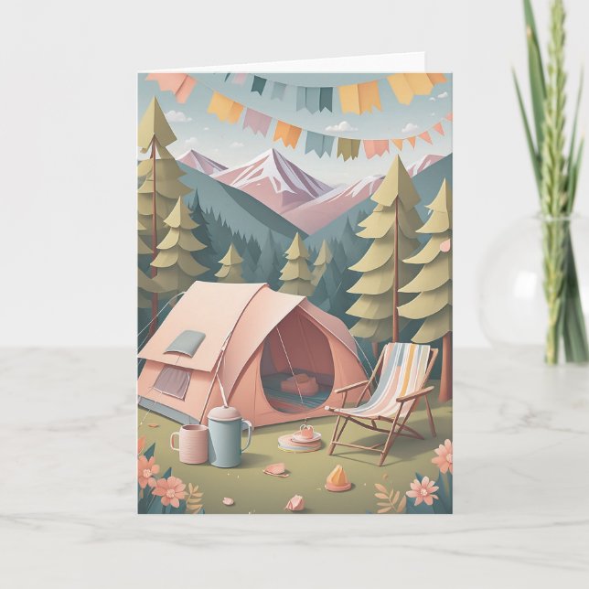Cartão Wilderness Birthday Adventure (Frente)