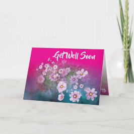 Cartão wildflower cosmos pink  get well card 