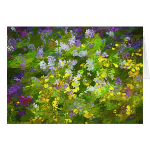 Cartão Wildflower Impasto Painting - Arte Flor Original