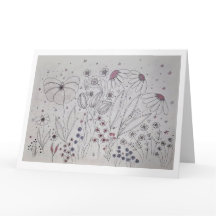 Wildflower Meadow Folded Greeting Card