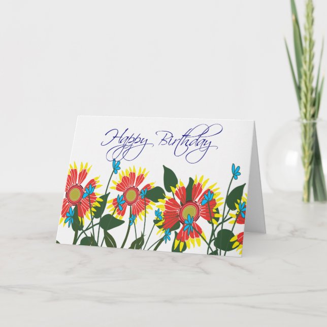 Cartão Wildflowers Birthday Card (Frente)