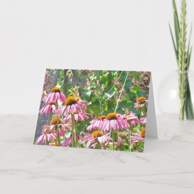 Cartão Wildflowers cor-de-rosa (Frente)