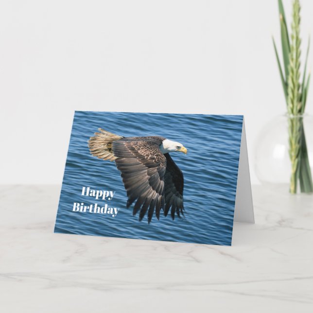 Cartão Wildlife Bald Eagle Foto Birthday (Frente)