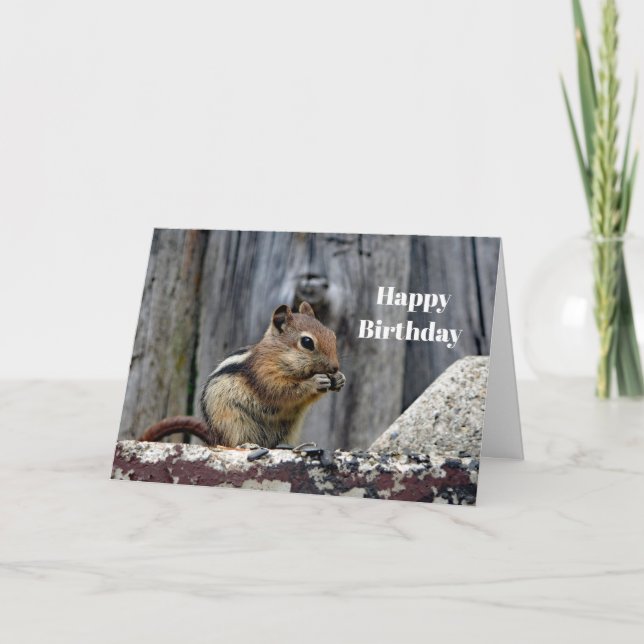 Cartão Wildlife Chipmunk Animal Photo Birthday (Frente)