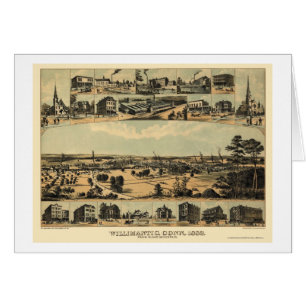 Cartão Wilimantic, mapa panorâmico do CT - 1882