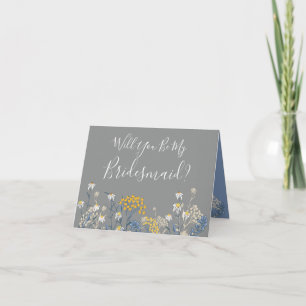 Cartão Will You Be My Bridesmaid? Daisy Bridal Proposal