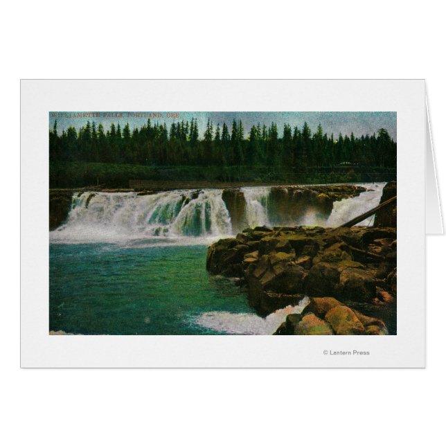 Cartão Willamette Falls em Portland (Frente Horizontal)