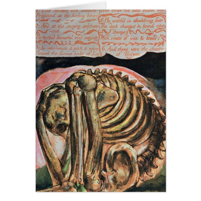 Cartão William Blake | Criação de Urizen em material (Frente)