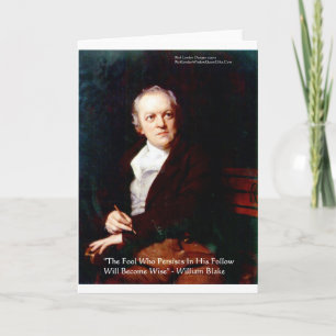 Cartão William Blake "Torne-se Sábio" Palavras De Palavra