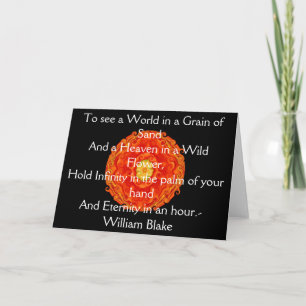 Cartão William Blake "World in a Grain of Sand" quote