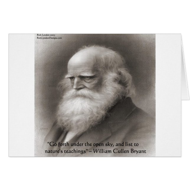 Cartão William Cullen Bryant & Citação da Natureza (Frente Horizontal)