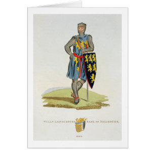 Cartão William de Longuespee, ó conde de Salisbúria (d.