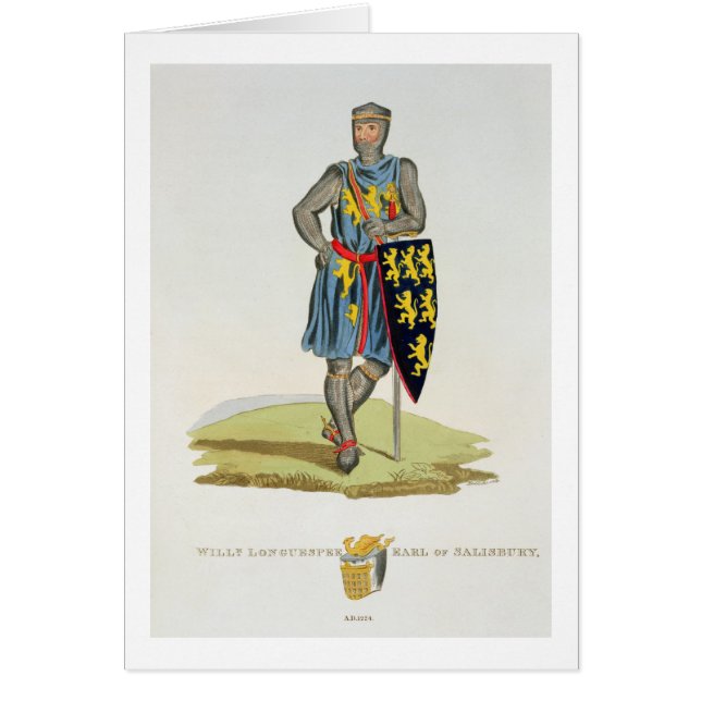 Cartão William de Longuespee, ó conde de Salisbúria (d.12 (Frente)