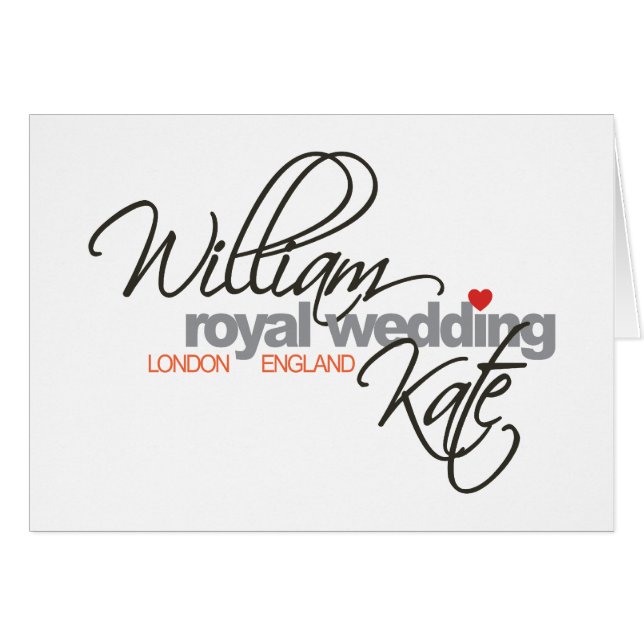 Cartão William & Kate Royal Wedding (Frente Horizontal)