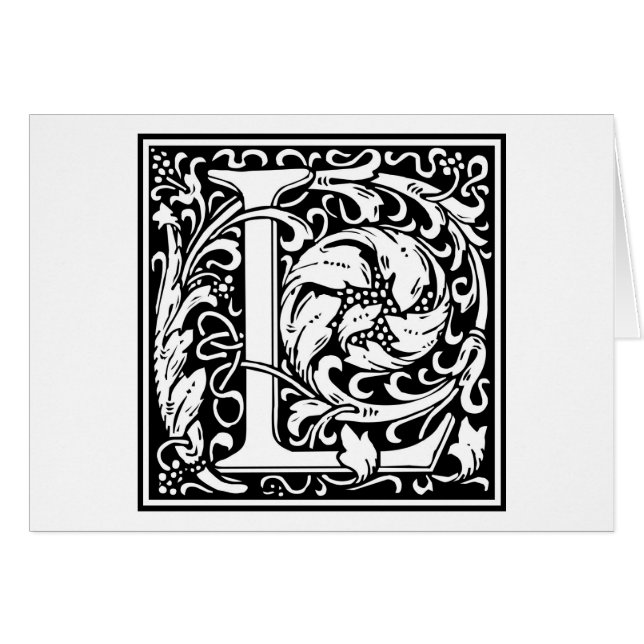 Cartão William Morris Alphabet "L" (Frente Horizontal)