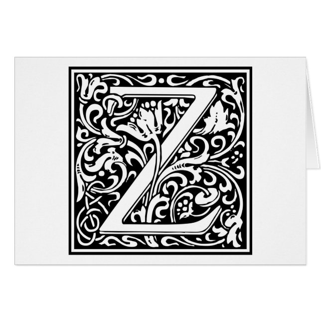 Cartão William Morris Alphabet "Z" (Frente Horizontal)