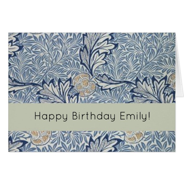 Cartão William Morris Apple Fllower Design (Frente Horizontal)