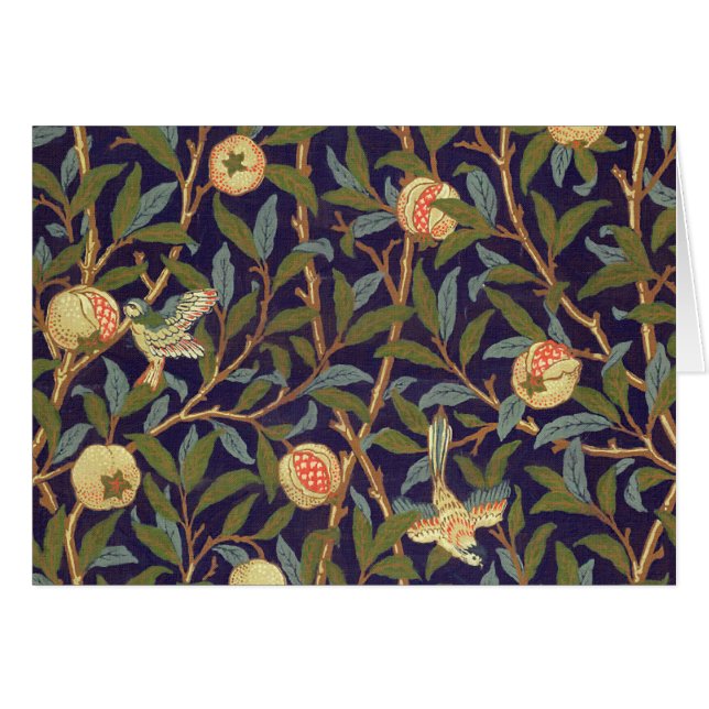 Cartão William Morris Bird E Pomegranato (Frente Horizontal)