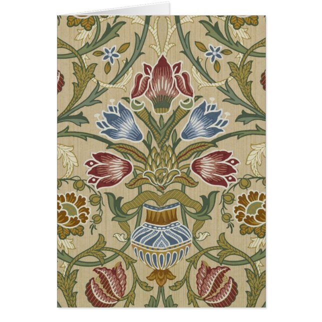 Cartão William Morris Brocade Floral Wallpaper Padrão (Frente)