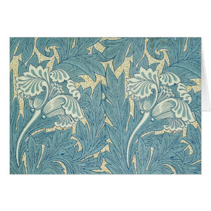 Cartão William Morris Classic Tulip Blue Floral