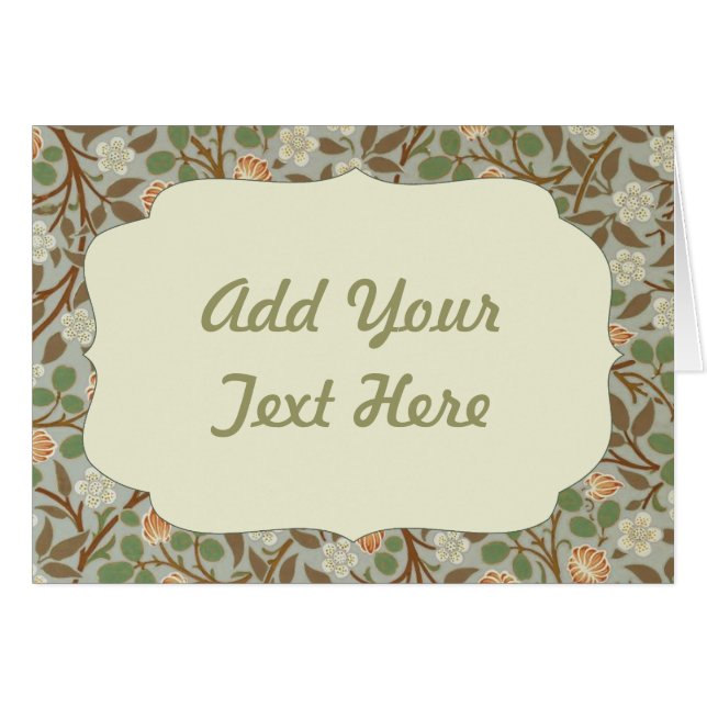 Cartão William Morris Clover Flor Botânica (Frente Horizontal)