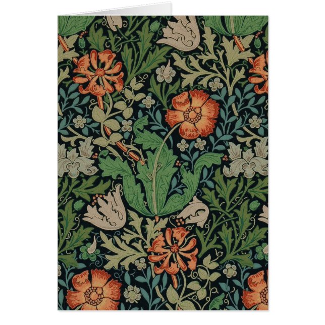 Cartão William Morris Compton Wallpaper Classic (Frente)