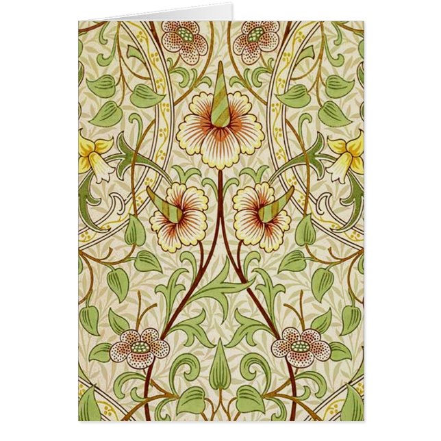 Cartão William Morris Daffodil Classic Flower Wallpaper (Frente)