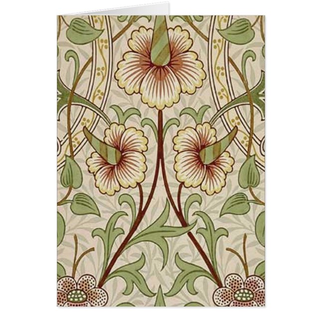 Cartão William Morris Daffodil Classic Flower Wallpaper (Frente)