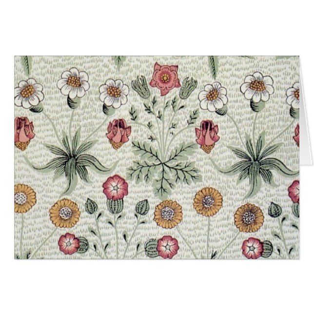 Cartão William Morris Daisy Floral Wallpaper Padrão (Frente Horizontal)