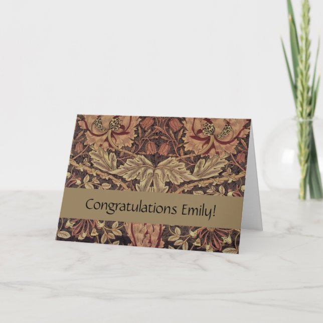 Cartão William Morris Honeysuckle Arte clássica em inglês (Frente)