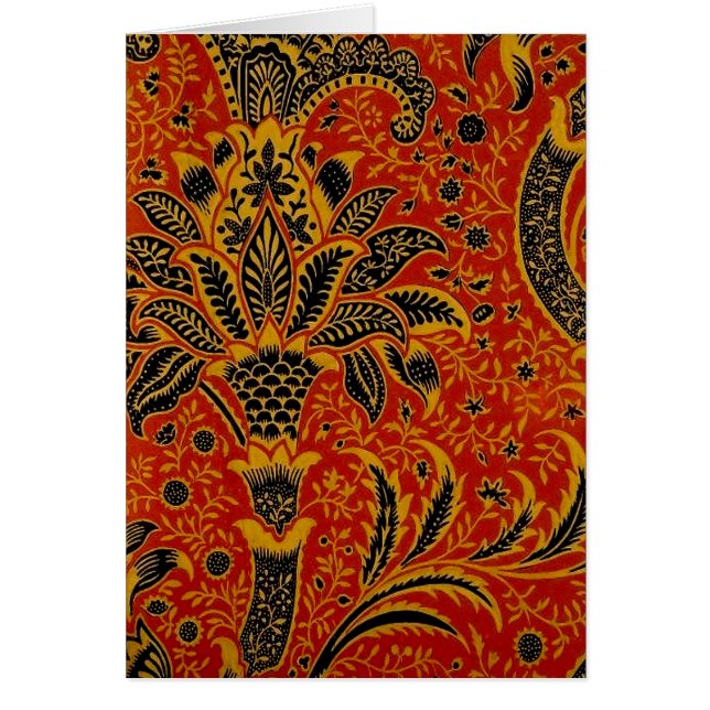 Cartão William Morris India Red Floral (Frente)