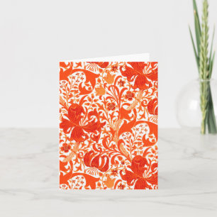 Cartão William Morris Iris e Lily, Mandarin Orange
