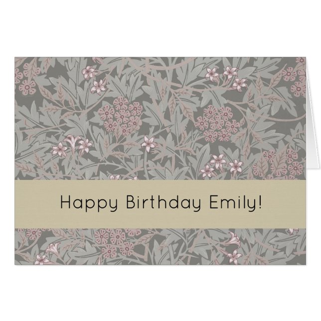 Cartão William Morris Jasmine Flower Pattern (Frente Horizontal)