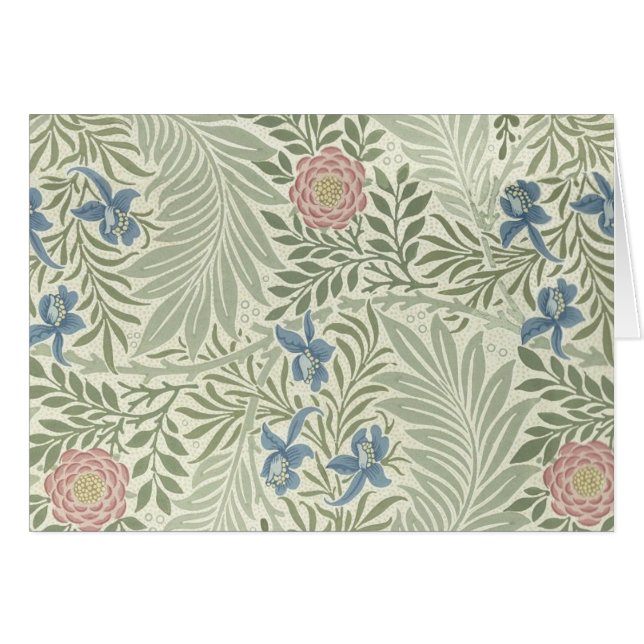Cartão William Morris Larkspur Floral Wallpaper (Frente Horizontal)