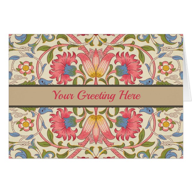 Cartão William Morris Lodden Primavera Wallpaper Art (Frente Horizontal)