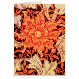 Cartão William Morris Marigold Vintage Saudação Floral